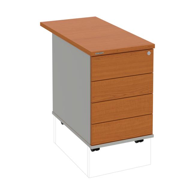 Hobis container, 40x60x80 cm, handleless opening, cherry/grey