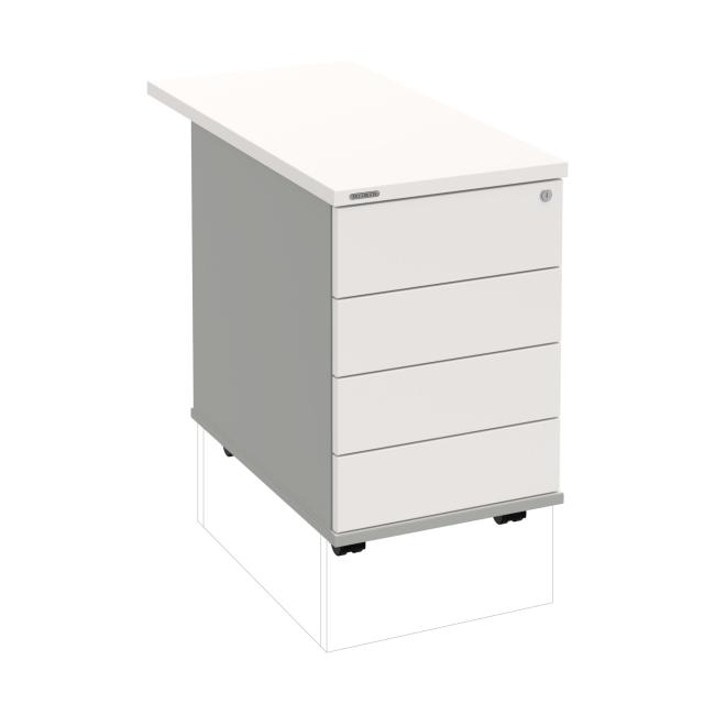 [ON406498] Kontajner Hobis, 40x60x80 cm, bezúchytkové otváranie, biely/sivý