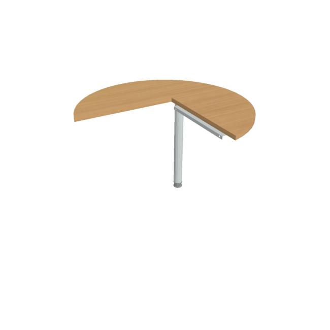 Additional table Cross, left, 100x75.5x(60x60) cm, beech/metal