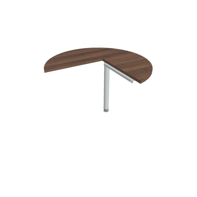 Additional table Cross, left, 100x75.5x(60x60) cm, walnut/metal