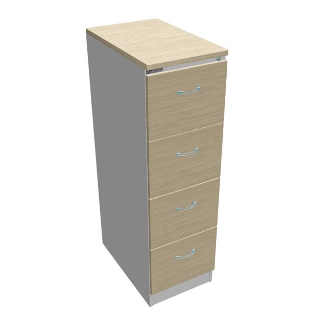 [ON411110] OP four-drawer filing cabinet, 41.6x134.5x64 cm, agate/grey