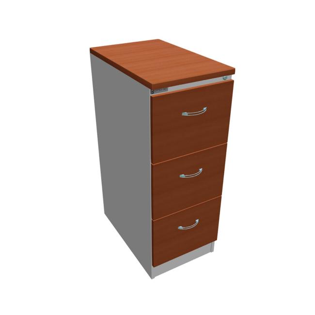 [ON411250] Three-drawer filing cabinet OP, 41.6x104x64 cm, cherry/grey