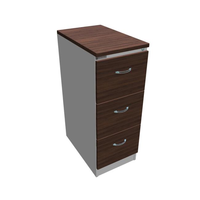 [ON411270] Three-drawer filing cabinet OP, 41.6x104x64 cm, walnut/grey
