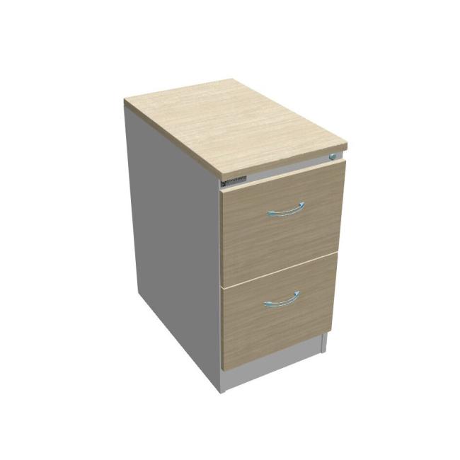 Two-drawer filing cabinet OP, 41.6x73.5x64 cm, agate/grey
