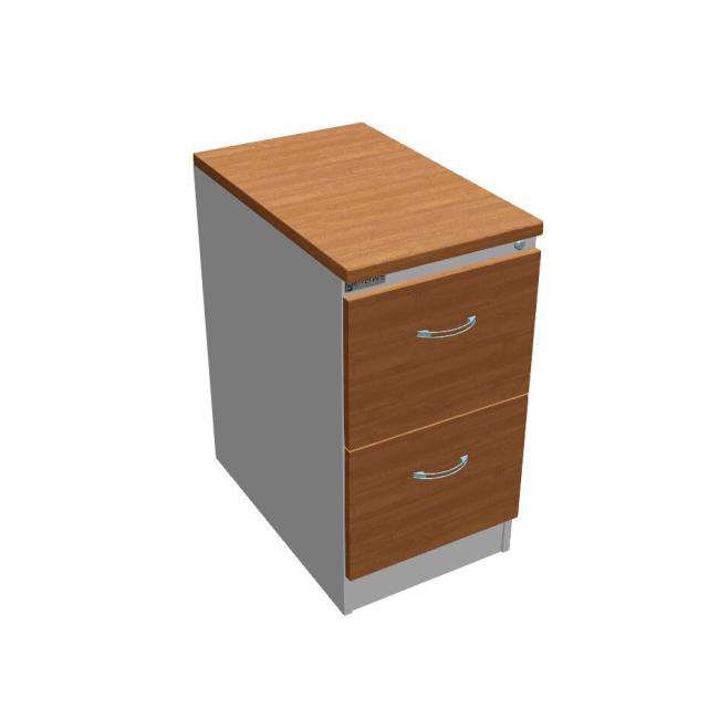 Two-drawer filing cabinet OP, 41.6x73.5x64 cm, alder/grey