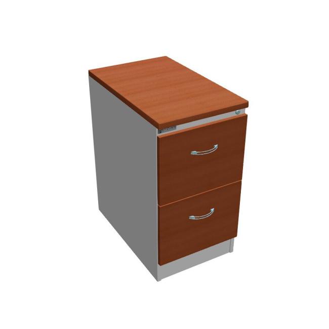 [ON411350] Two-drawer filing cabinet OP, 41.6x73.5x64 cm, cherry/grey