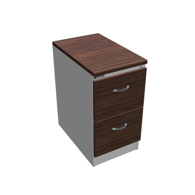 [ON411370] Two-drawer filing cabinet OP, 41.6x73.5x64 cm, walnut/grey