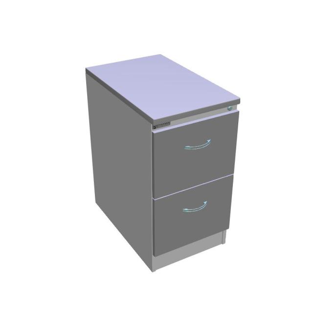 [ON411380] Two-drawer filing cabinet OP, 41.6x73.5x64 cm, gray/grey