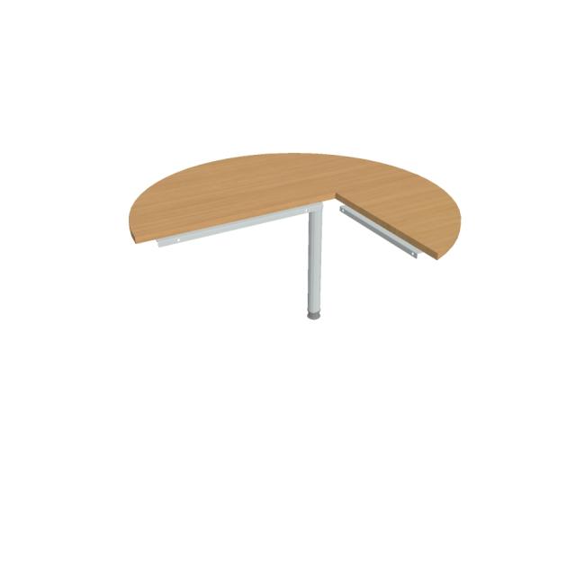 Additional table Cross, left, 120x75.5x(80x60) cm, beech/metal