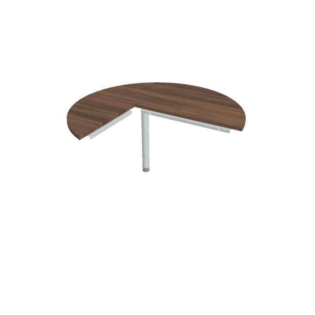 Additional table Cross, right, 120x75.5x(60x80) cm, walnut/metal
