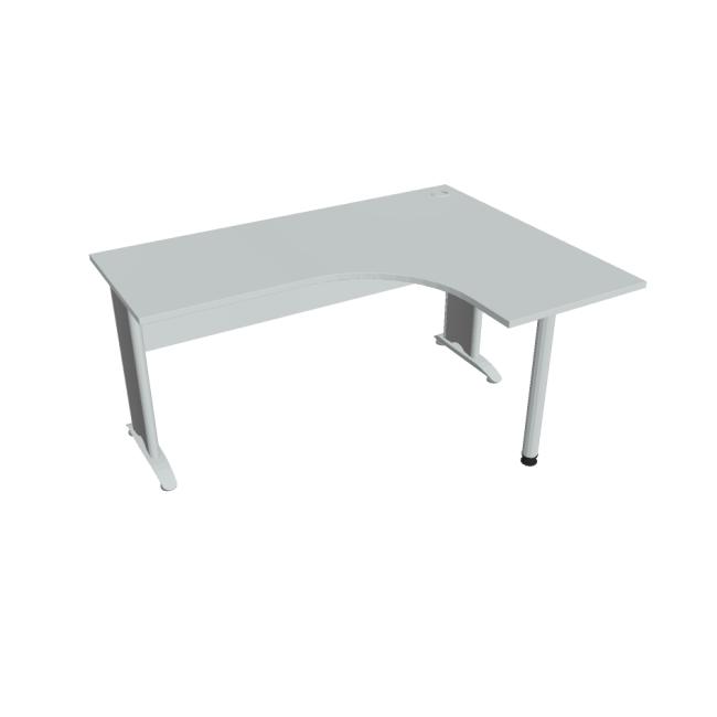 Cross work desk, ergo, left, 160x75.5x120 cm, grey/metal