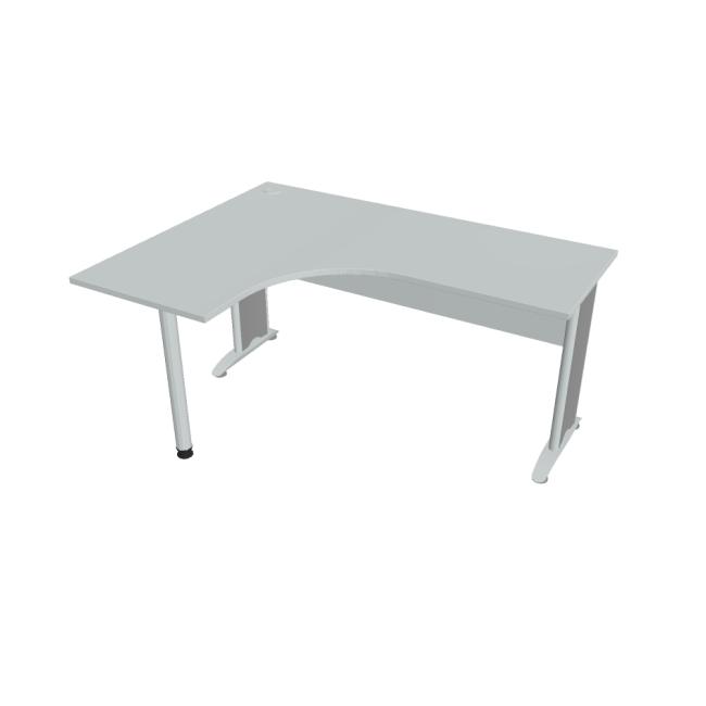 Cross desk, ergo, right, 160x75.5x120 cm, gray/metal