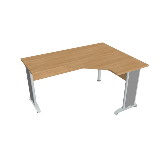 Cross desk, ergo, left, 160x75.5x120 cm, oak/metal