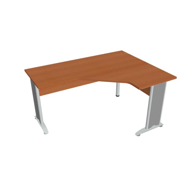 Cross desk, ergo, left, 160x75.5x120 cm, cherry/metal