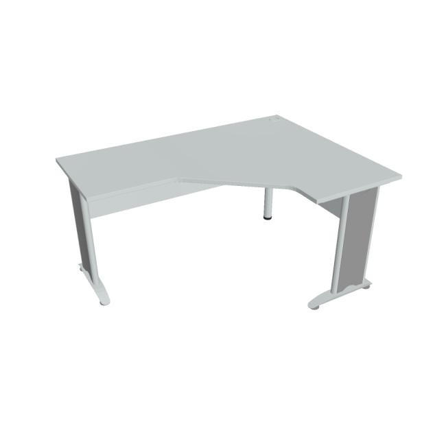 Cross work desk, ergo, left, 160x75.5x120 cm, grey/metal