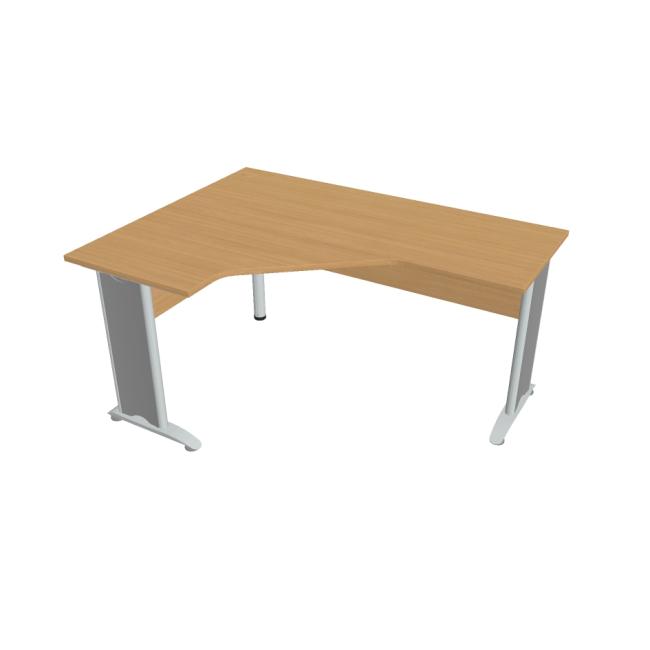 Cross desk, ergo, right, 160x75.5x120 cm, beech/metal