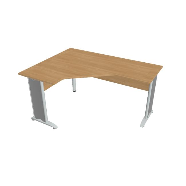 Cross desk, ergo, right, 160x75.5x120 cm, oak/metal