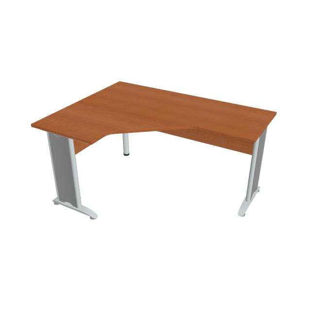Cross desk, ergo, right, 160x75.5x120 cm, cherry/metal