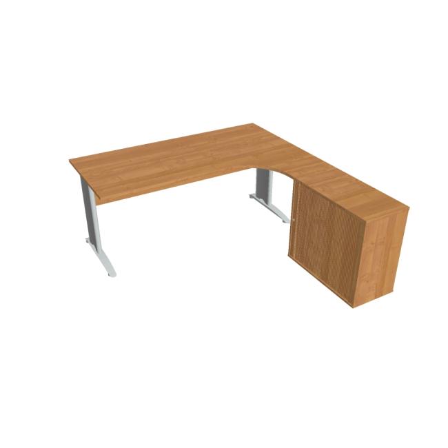 [ON418532] Cross work desk, ergo, left, 180x75.5x200 cm, alder/metal