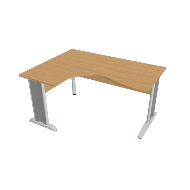 Cross desk, ergo, right, 160x75.5x120 cm, beech/metal