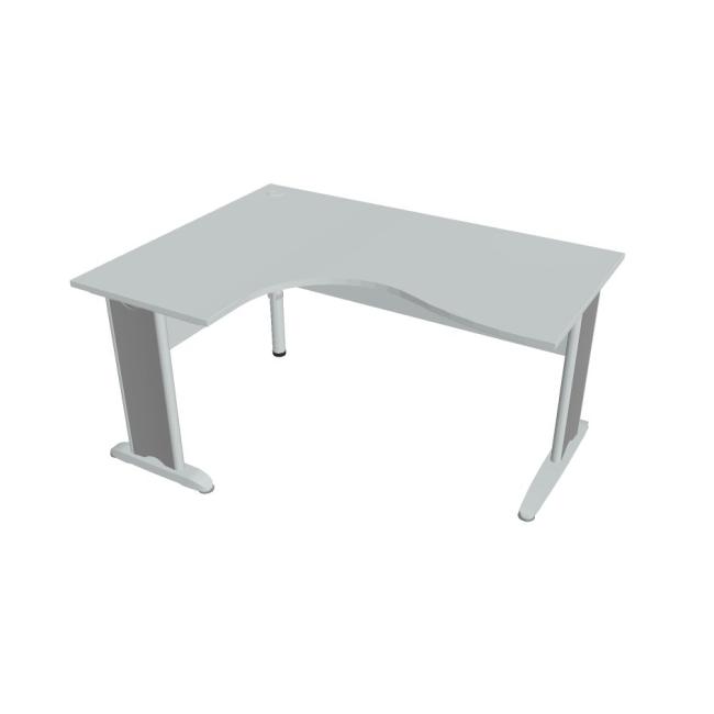Cross desk, ergo, right, 160x75.5x120 cm, gray/metal