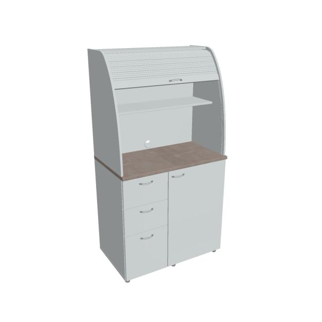 [ON450188] Kitchen without equipment, left, 100x189.1x60 cm, gray/grey