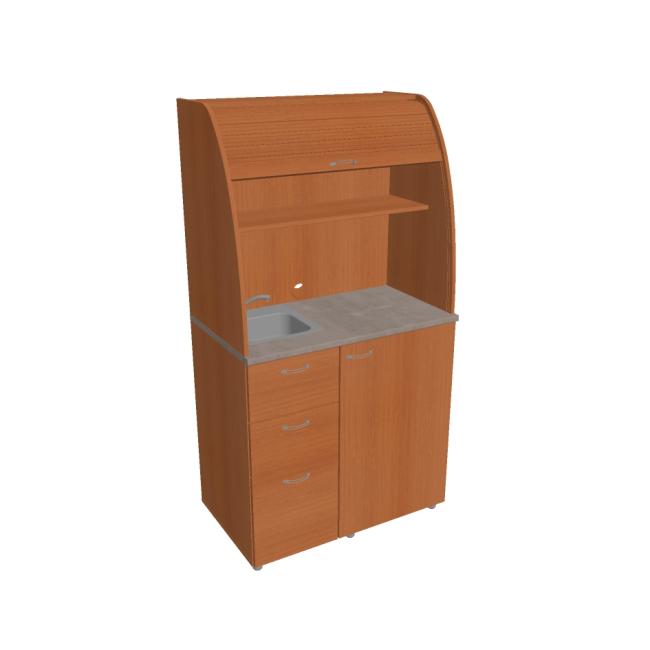 [ON450355] Kitchen with sink and faucet left, 100x189.1x60 cm, cherry/cherry