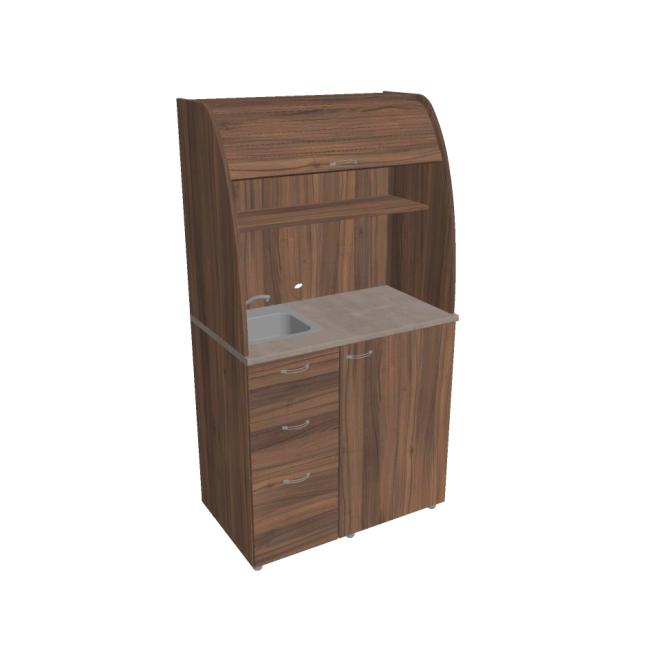 [ON450377] Kuchynka s drezom a bateriou ľavá, 100x189,1x60 cm, orech/orech