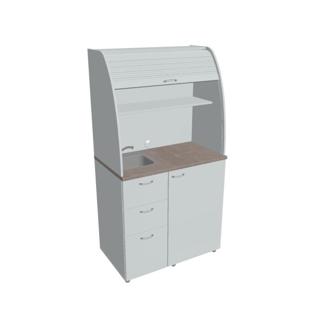 [ON450388] Kuchynka s drezom a bateriou ľavá, 100x189,1x60 cm, sivá/sivá