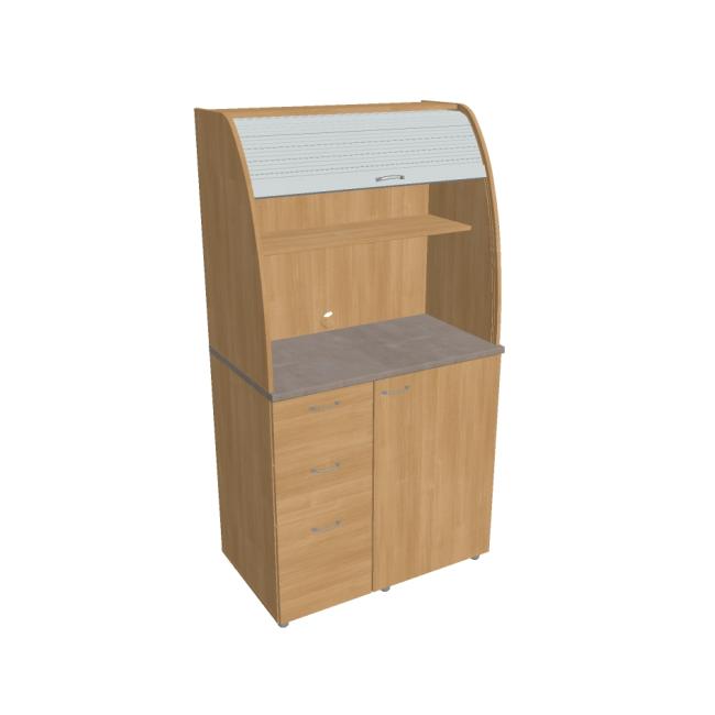 [ON450544] Kitchen with refrigerator left, 100x189.1x60 cm, oak/oak