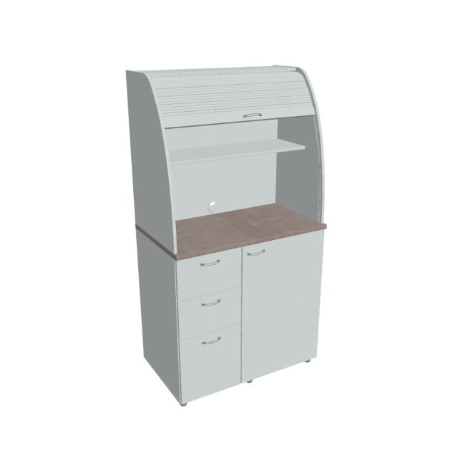 [ON450588] Kuchynka s chladničkou ľavá, 100x189,1x60 cm, sivá/sivá