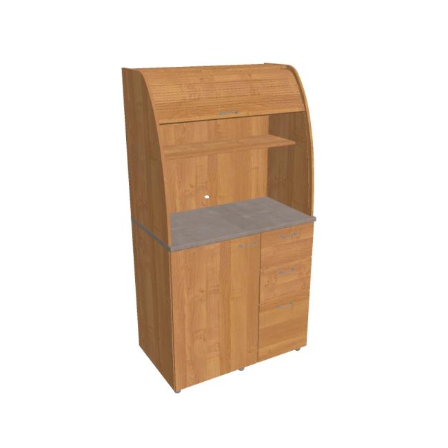 Kitchen with refrigerator right, 100x189.1x60 cm, alder/alder