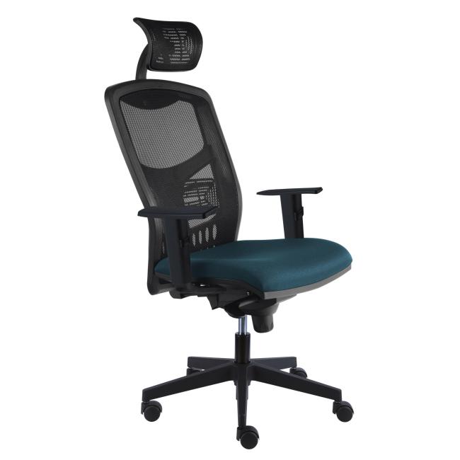 [AB201683] York Net office chair, E-SY+ PDH+ blue-grey armrests