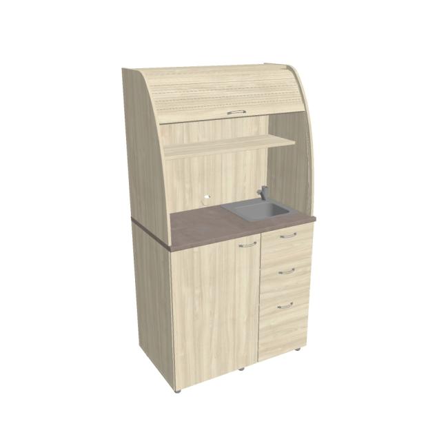 [ON450811] Kuchynská linka s drezom, batériou a chladničkou pravá, 100x189,1x60 cm, agát/agát