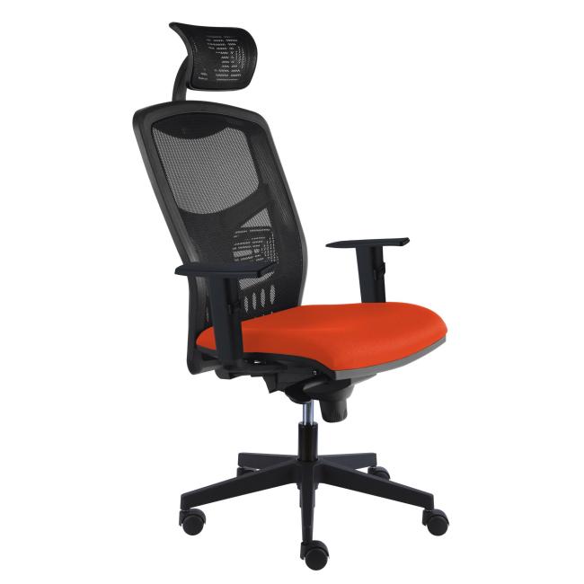 [AB201684] Office chair York Net, E-SY+ PDH+ armrests orange