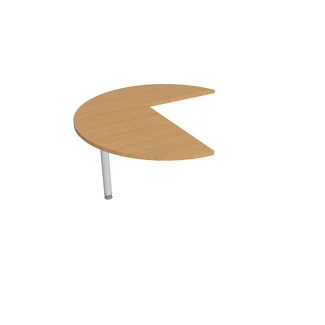 [ON512522] Additional table Flex, left, 120x75.5x(80x60) cm, beech/metal