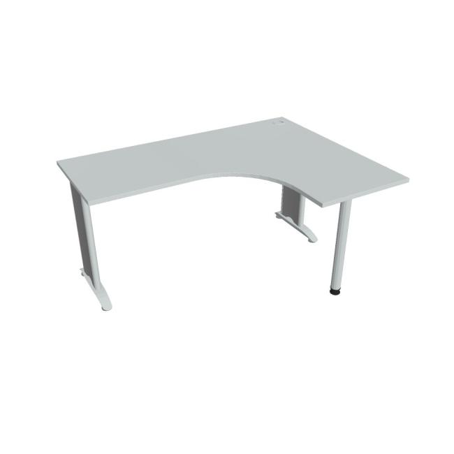 Work desk Flex, ergo, left, 160x75.5x120 (60x60) cm, gray/metal