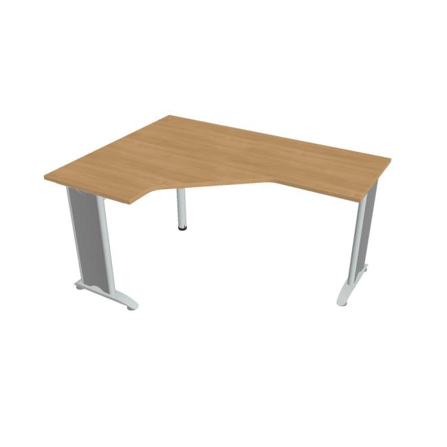 Work desk Flex, ergo, right, 160x75.5x120 (60x60) cm, oak/metal