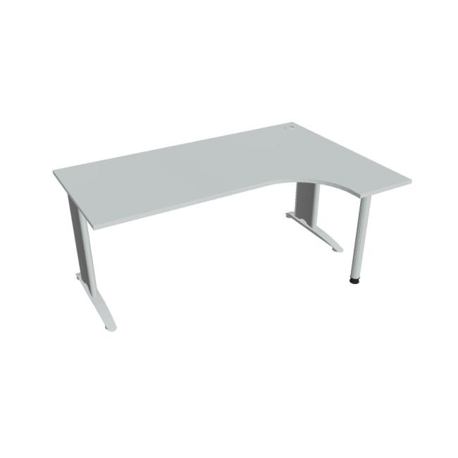 [ON518172] Flex desk, ergo, left, 180x75.5x120 (80x40) cm, gray/metal