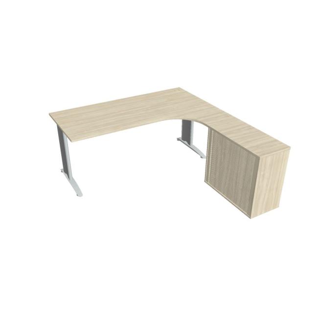 [ON518612] Flex desk, ergo, left, 180x75.5x200.0 (80x40) cm, agate/metal