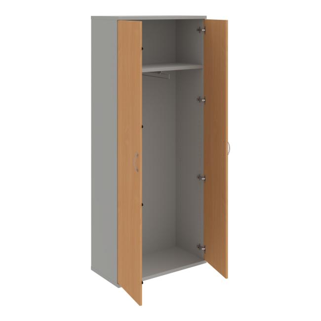 Wardrobe shelf cabinet Strong, 80x192x40 cm, beech/grey