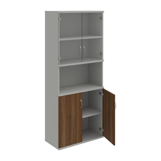 Strong shelf cabinet, 80x192x40 cm, walnut/grey