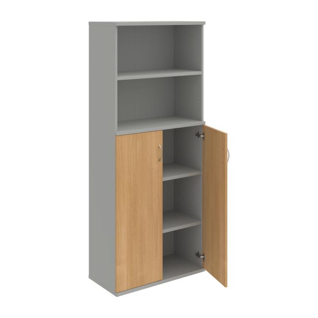Strong shelf cabinet, 80x192x40 cm, oak/grey