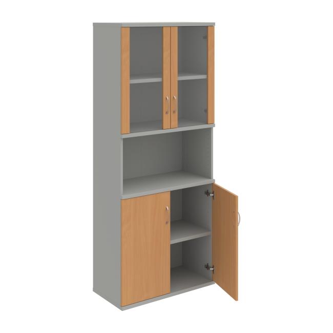 Strong bookcase, 80x192x40 cm, beech/grey