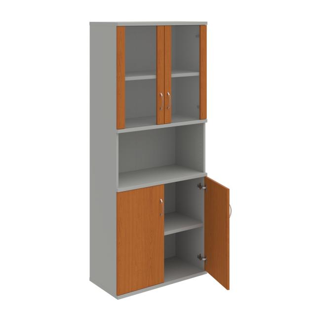 Strong shelf cabinet, 80x192x40 cm, cherry/grey