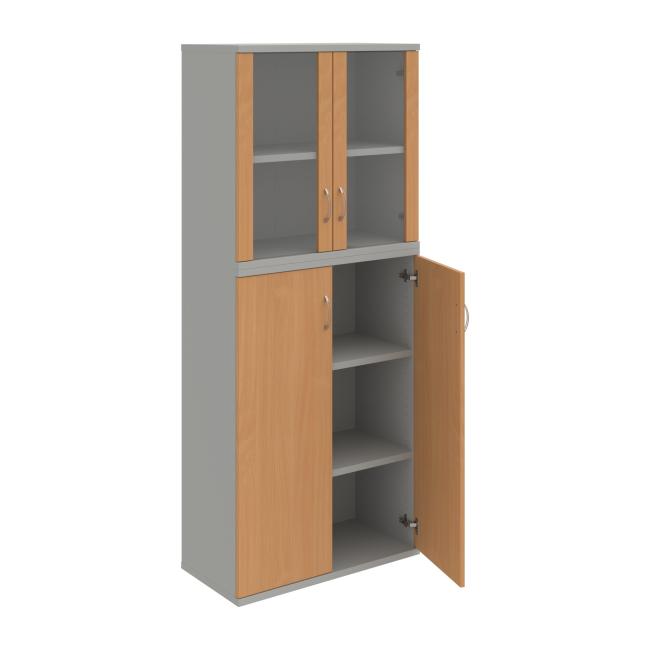 Strong bookcase, 80x192x40 cm, beech/grey