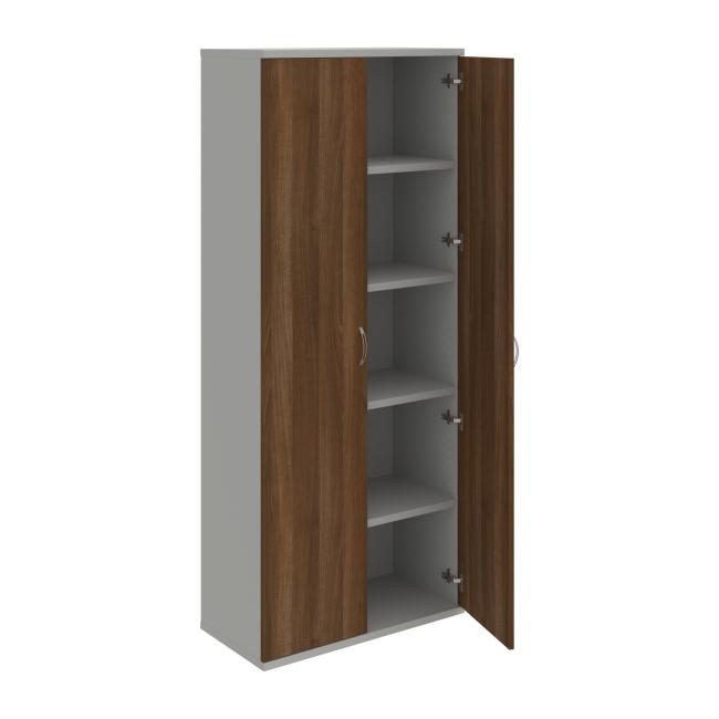 Strong shelf cabinet, 80x192x40 cm, walnut/grey