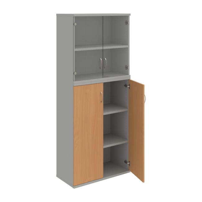 Strong bookcase, 80x192x40 cm, beech/grey