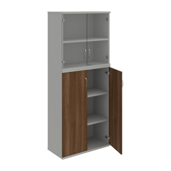 Strong shelf cabinet, 80x192x40 cm, walnut/grey