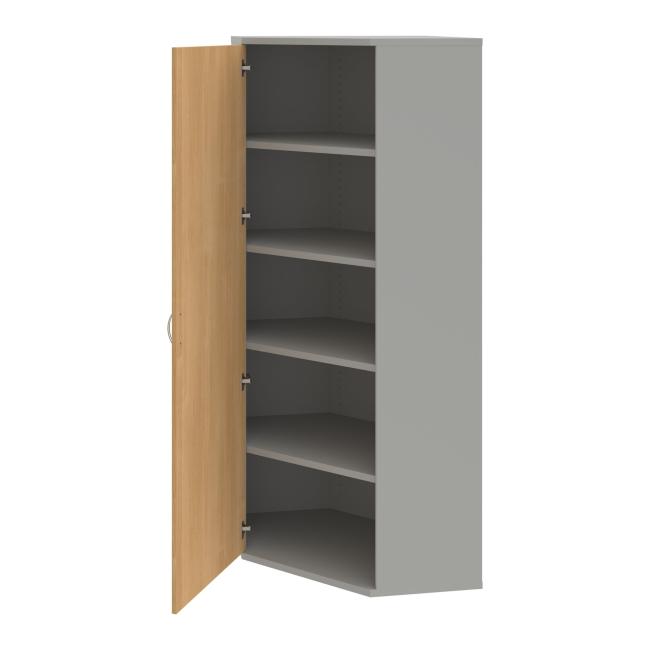 Shelf cabinet L Strong, 80x192x40 cm, oak/grey